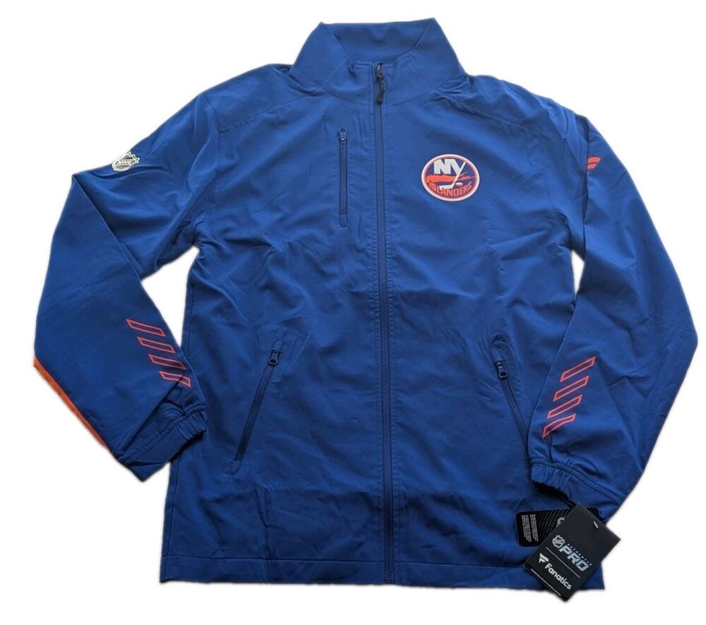 Fanatics Mens Small NY Islanders Blue/Orange Full Zip NHL Hockey Jacket NWT